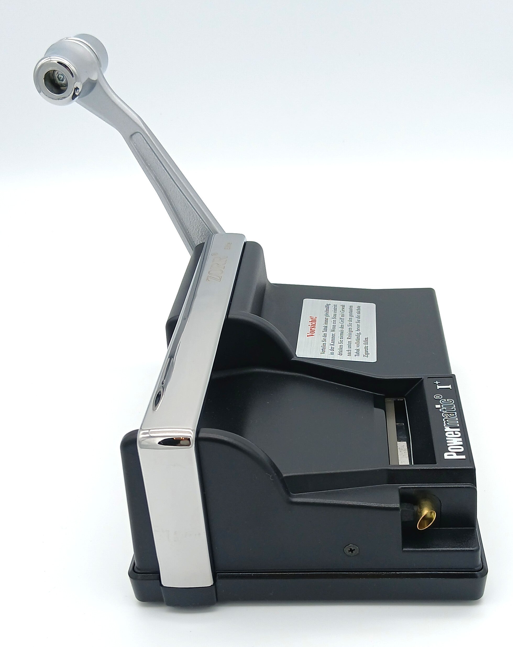 ZORR Powermatic I+ Elite Stopfmaschine in Seitenansicht mit angehobenem Griff